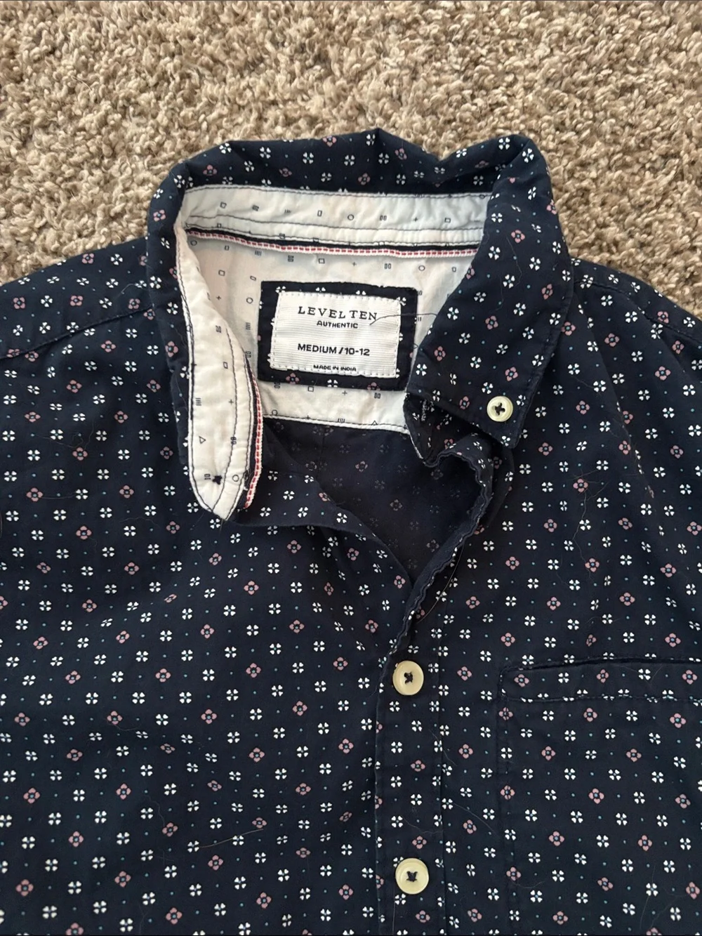 Boys Short-Sleeve Shirts Bundle - Navy Dot, Red Plaid, Yellow Plaid medium 10-12
